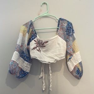 Urban outfitters cropped patchwork cottage core top